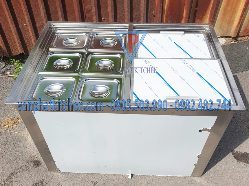 Thùng chứa đá inox âm bàn